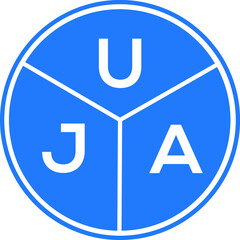 UJA letter logo design on black background. UJA creative  initials letter logo concept. UJA letter design.