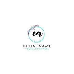 EA Initial letter handwriting and signature logo. Beauty vector initial logo .Fashion  boutique  floral and botanical