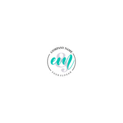 EM Initial letter handwriting and signature logo. Beauty vector initial logo .Fashion  boutique  floral and botanical