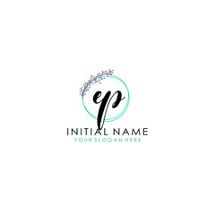 EP Initial letter handwriting and signature logo. Beauty vector initial logo .Fashion  boutique  floral and botanical