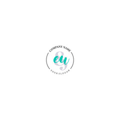 EU Initial letter handwriting and signature logo. Beauty vector initial logo .Fashion  boutique  floral and botanical