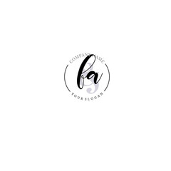 FA Initial letter handwriting and signature logo. Beauty vector initial logo .Fashion  boutique  floral and botanical