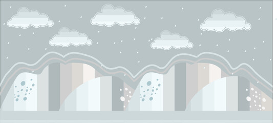 
mountains, snowdrifts, mountain peaks, hills, hills, baby, clouds, landscape, wallpaper, gentle, kids, travel, cartoon,