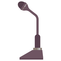 Desktop microphone vector cartoon illustration isolated on a white background.
