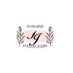 FJ Initial letter handwriting and signature logo. Beauty vector initial logo .Fashion  boutique  floral and botanical