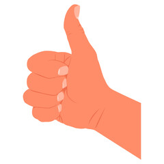 Hand showing gesture Yes vector cartoon illustration isolated on a white background.