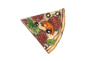 Fototapeta na wymiar Slice of pizza illustration