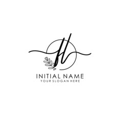 FL Luxury initial handwriting logo with flower template, logo for beauty, fashion, wedding, photography