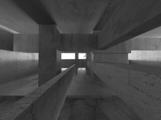 Abstract architecture interior background. Empty concrete room