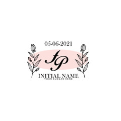 FP Beauty vector initial logo art  handwriting logo of initial signature  wedding  fashion  jewerly  boutique  floral