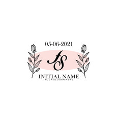 FS Beauty vector initial logo art  handwriting logo of initial signature  wedding  fashion  jewerly  boutique  floral
