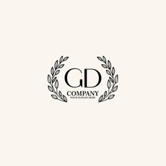 GD Beauty vector initial logo art  handwriting logo of initial signature, wedding, fashion, jewelry, boutique, floral