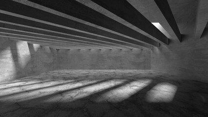 Abstract architecture background. Empty rough concrete interior