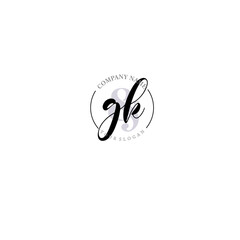 GK Initial letter handwriting and signature logo. Beauty vector initial logo .Fashion  boutique  floral and botanical