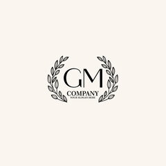 GM Beauty vector initial logo art  handwriting logo of initial signature, wedding, fashion, jewelry, boutique, floral