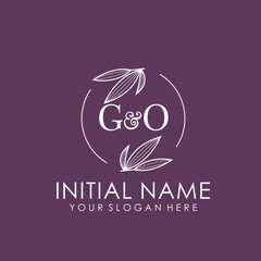 GO Beauty vector initial logo art  handwriting logo of initial signature, wedding, fashion, jewelry, boutique, floral