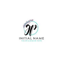 GP Initial letter handwriting and signature logo. Beauty vector initial logo .Fashion  boutique  floral and botanical