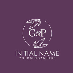 GP Beauty vector initial logo art  handwriting logo of initial signature, wedding, fashion, jewelry, boutique, floral