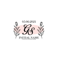 GS Initial letter handwriting and signature logo. Beauty vector initial logo .Fashion  boutique  floral and botanical