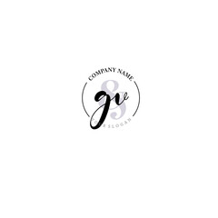 GV Initial letter handwriting and signature logo. Beauty vector initial logo .Fashion  boutique  floral and botanical