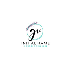 GV Initial letter handwriting and signature logo. Beauty vector initial logo .Fashion  boutique  floral and botanical