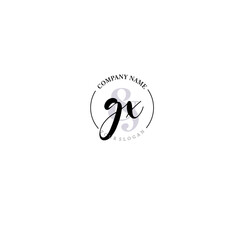GX Initial letter handwriting and signature logo. Beauty vector initial logo .Fashion  boutique  floral and botanical