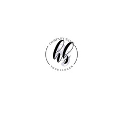 HB Initial letter handwriting and signature logo. Beauty vector initial logo .Fashion  boutique  floral and botanical