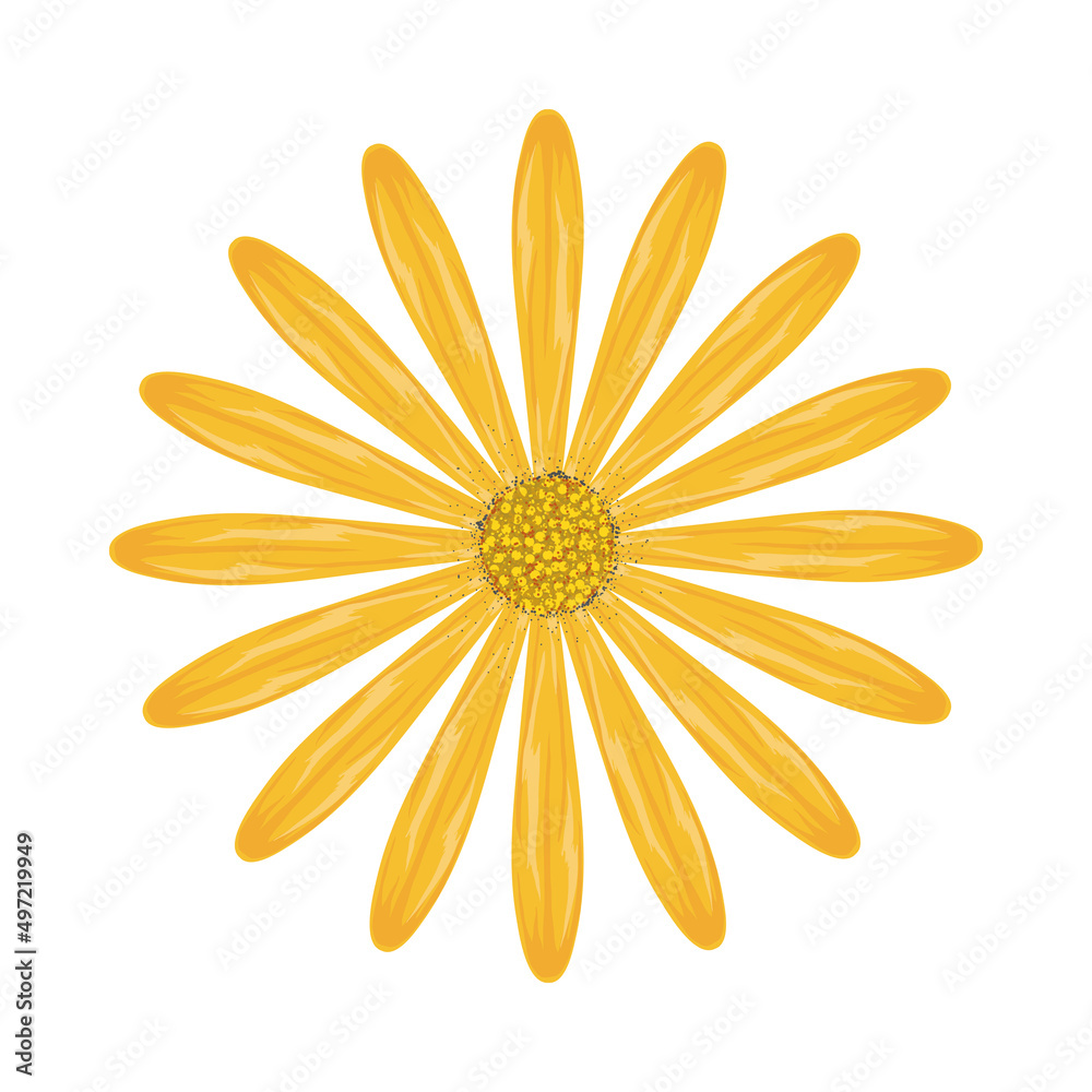 Wall mural yellow flower icon