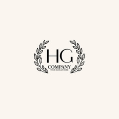 HG Beauty vector initial logo art  handwriting logo of initial signature, wedding, fashion, jewelry, boutique, floral