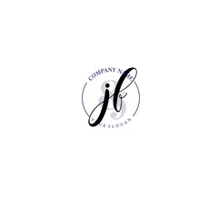 JF Initial letter handwriting and signature logo. Beauty vector initial logo .Fashion  boutique  floral and botanical