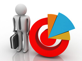 3d rendering Stock market online business concept. business Graph successful business man
