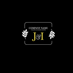 JI Beauty vector initial logo art  handwriting logo of initial signature, wedding, fashion, jewelry, boutique, floral