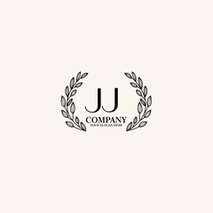 JJ Beauty vector initial logo art  handwriting logo of initial signature, wedding, fashion, jewelry, boutique, floral
