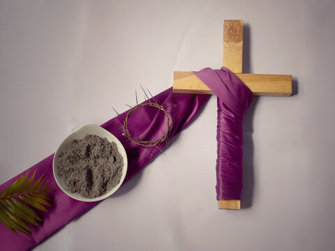 Lent Season,Holy Week and Good Friday concepts - religious cross background. Stock photo.
