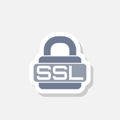 SSL icon sticker isolated on white background