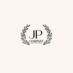 JP Beauty vector initial logo art  handwriting logo of initial signature, wedding, fashion, jewelry, boutique, floral