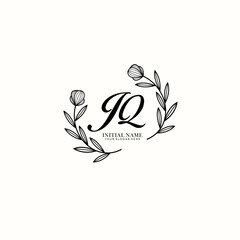 JQ Initial letter handwriting and signature logo. Beauty vector initial logo .Fashion  boutique  floral and botanical