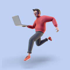 3d character guy social media and internet illustration 3d render cartoon