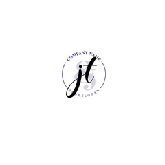 JT Initial letter handwriting and signature logo. Beauty vector initial logo .Fashion  boutique  floral and botanical