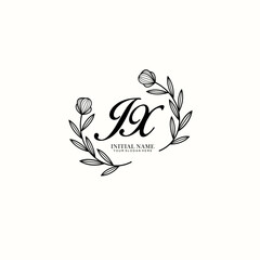 JX Initial letter handwriting and signature logo. Beauty vector initial logo .Fashion  boutique  floral and botanical