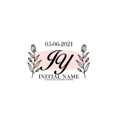 JY Initial letter handwriting and signature logo. Beauty vector initial logo .Fashion  boutique  floral and botanical