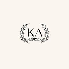 KA Beauty vector initial logo art  handwriting logo of initial signature, wedding, fashion, jewelry, boutique, floral