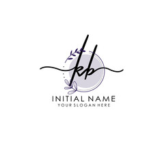 KB Luxury initial handwriting logo with flower template, logo for beauty, fashion, wedding, photography