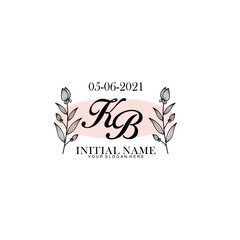 KB Initial letter handwriting and signature logo. Beauty vector initial logo .Fashion  boutique  floral and botanical