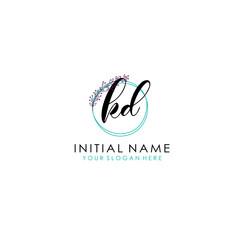 KD Initial letter handwriting and signature logo. Beauty vector initial logo .Fashion  boutique  floral and botanical