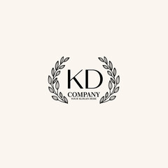 KD Beauty vector initial logo art  handwriting logo of initial signature, wedding, fashion, jewelry, boutique, floral