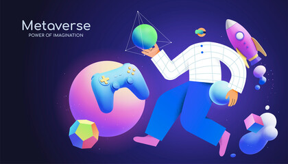 3d space concept metaverse banner © HstrongART
