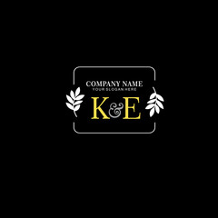 KE Beauty vector initial logo art  handwriting logo of initial signature, wedding, fashion, jewelry, boutique, floral