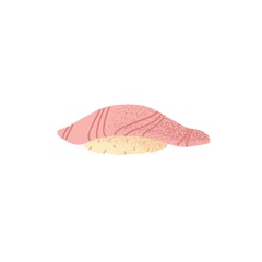 Toro nigiri with rice ball and fish strip. Asian Japanese seafood. Japan sushi. Traditional Asia cuisine. Oriental sea food with tuna. Flat vector illustration isolated on white background