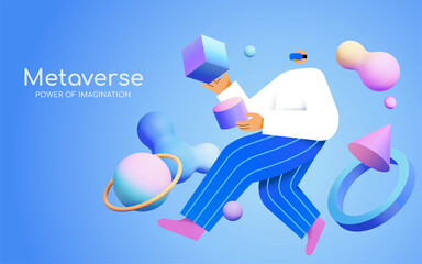 3d VR or metaverse illustration